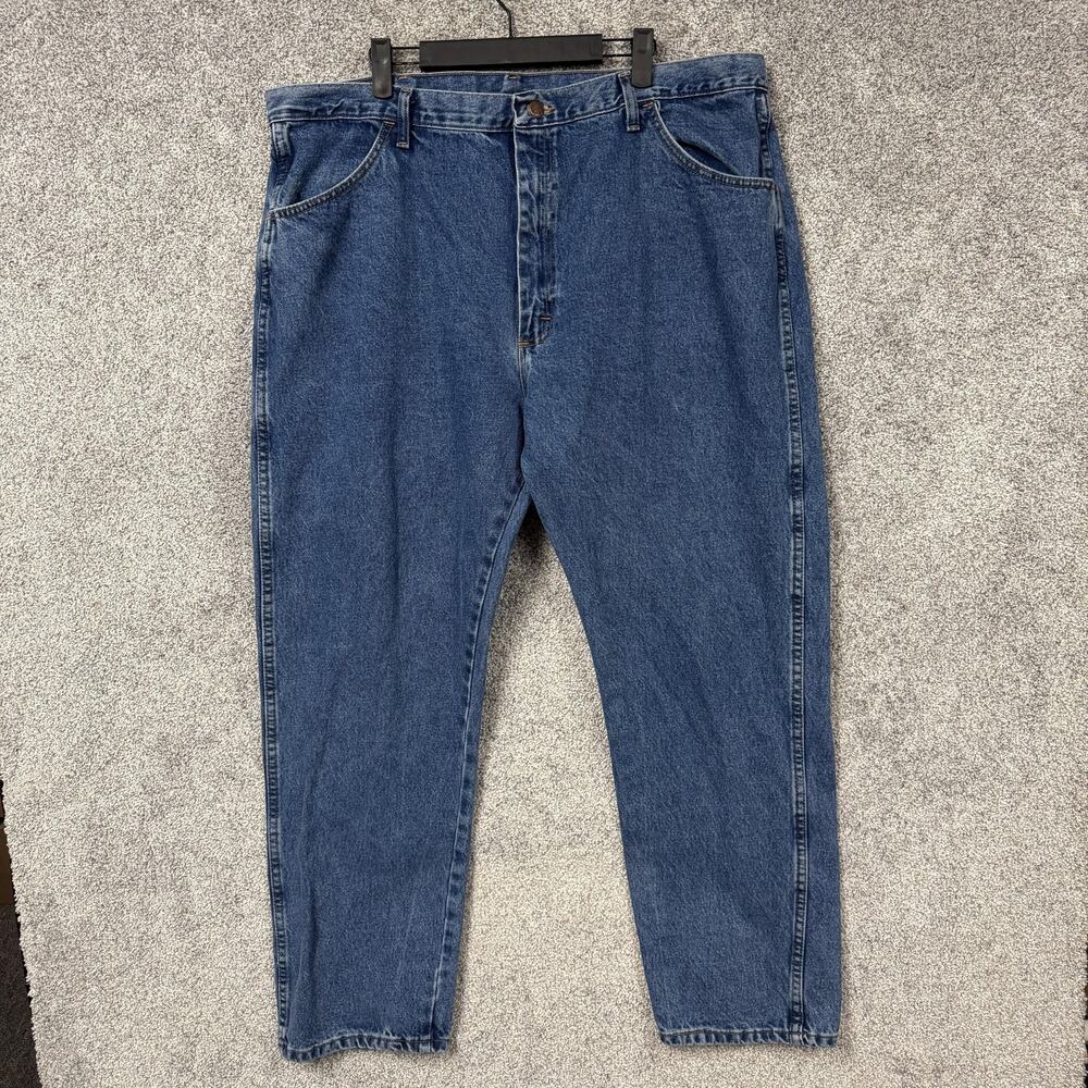 Wrangler Jeans Mens 41x29.5 Blue Relaxed Fit Tapered Denim Classic Workwear